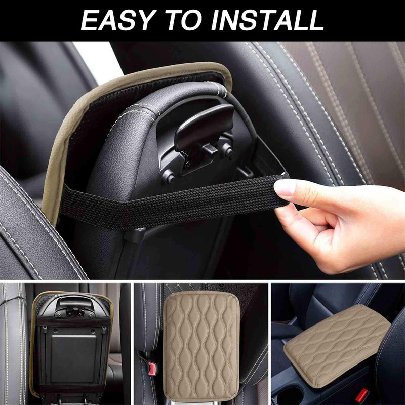 WINKA Center Console Cover, Waterproof PU Leather Auto Armrest Cushion Pad for Vehicle, SUV, Truck Car Accessories (Black) - Image 4